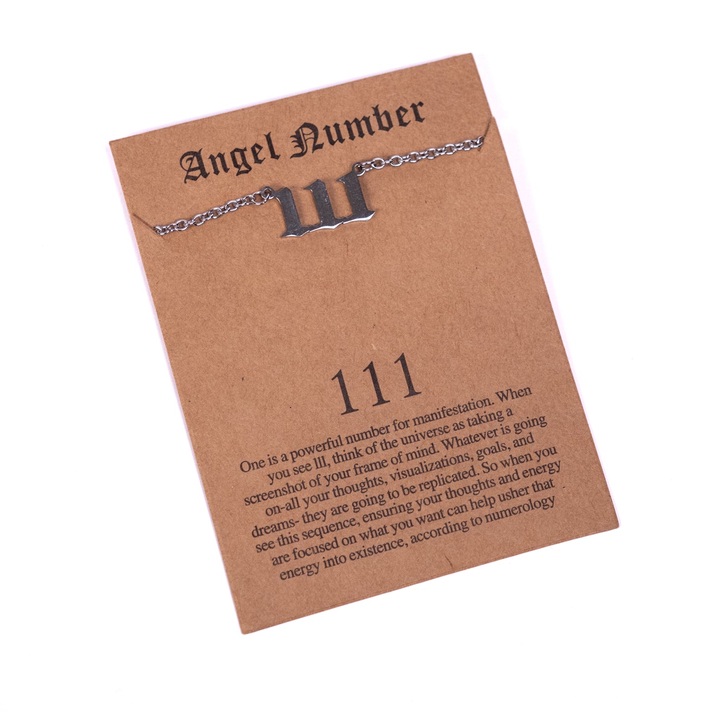 Collier Angel Number 111 en acier inoxydable argenté